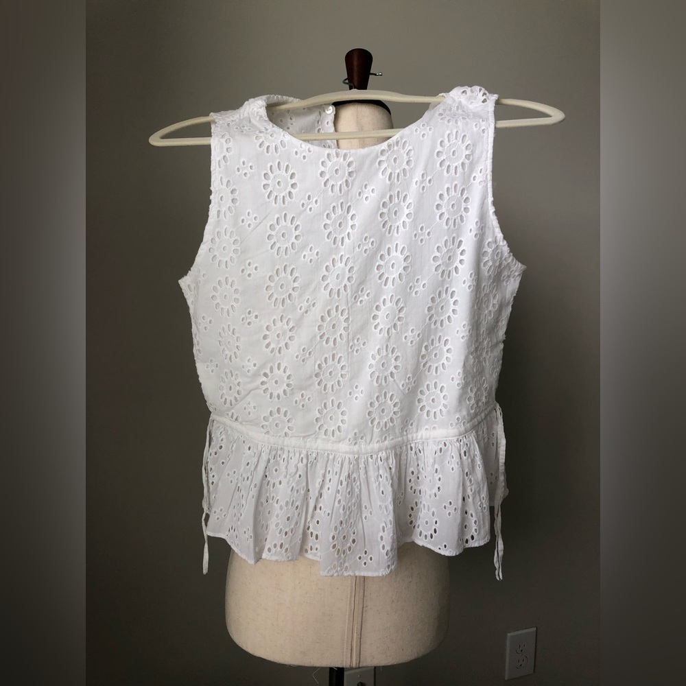 Mango eyelet embroidery top